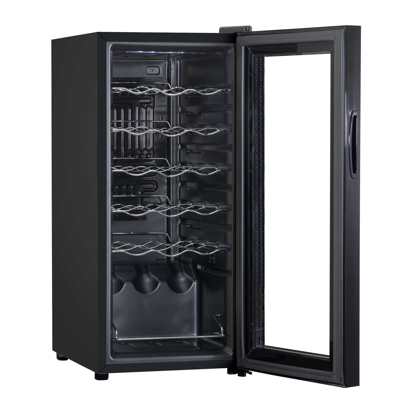 Baridi 18 Bottle Wine Cooler Fridge with Digital Touch Screen Controls & LED Light, Black - DH6