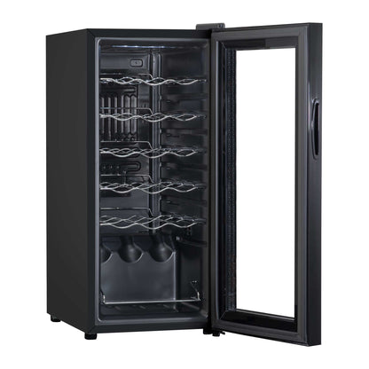 Baridi 18 Bottle Wine Cooler Fridge with Digital Touch Screen Controls & LED Light, Black - DH6