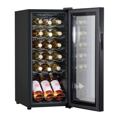 Baridi 18 Bottle Wine Cooler Fridge with Digital Touch Screen Controls & LED Light, Black - DH6