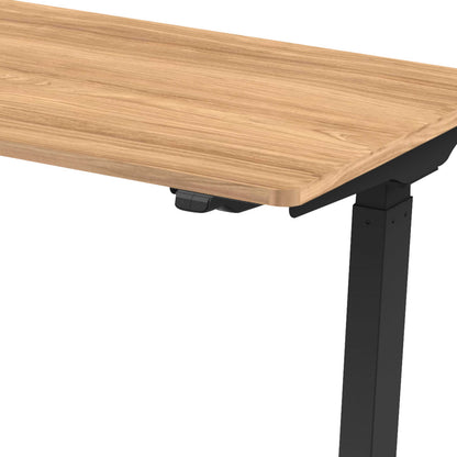 Single Motor Height Adjustable Sit & Stand Desk, Oak, 1200 x 600mm - DH66