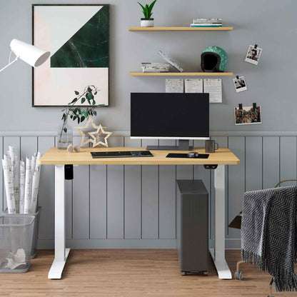 Single Motor Height-Adjustable Electric Sit & Stand Desk with Oak Desktop - DH68