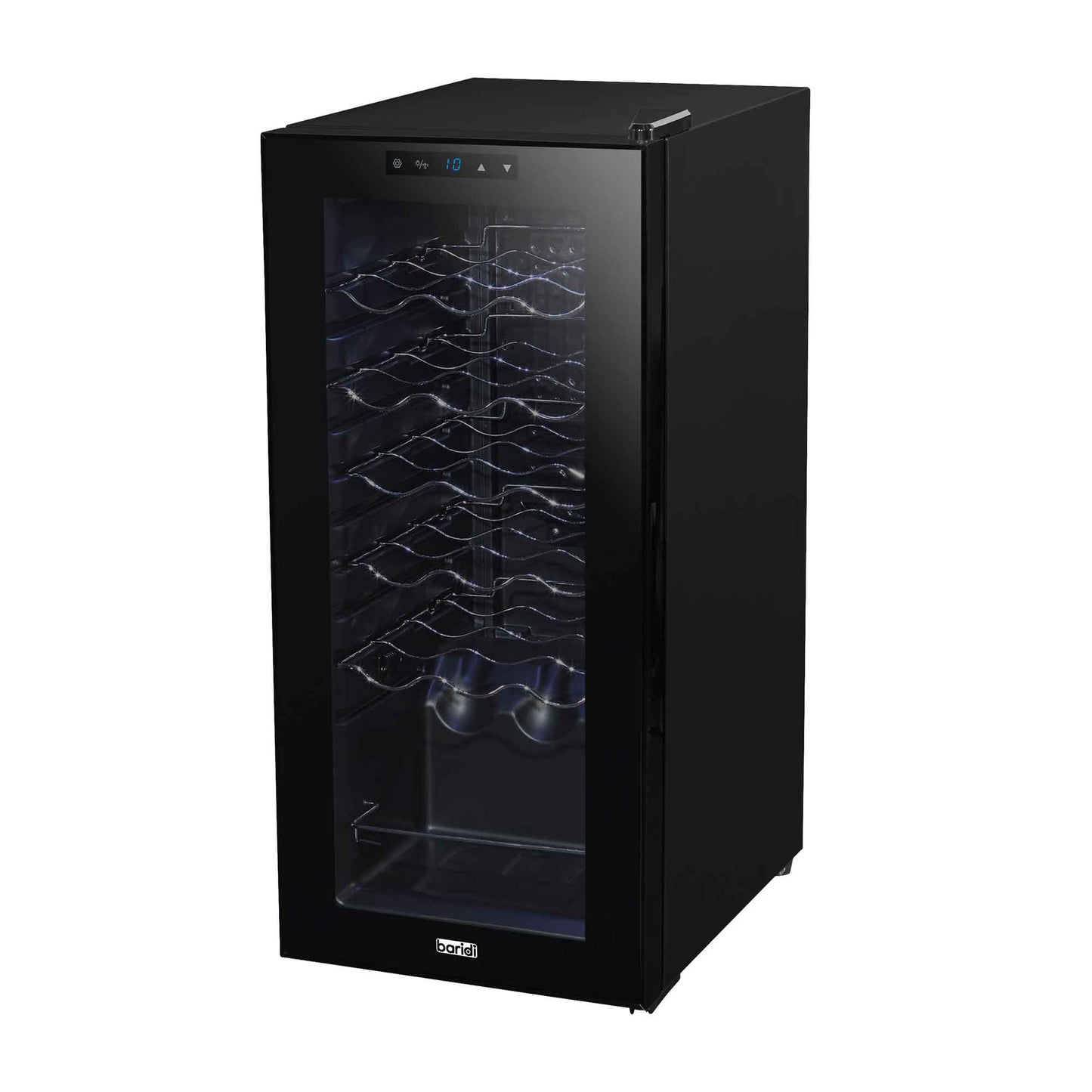 Baridi 18 Bottle Wine Cooler Fridge with Digital Touch Screen Controls & LED Light, Black - DH6