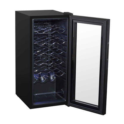 Baridi 18 Bottle Wine Cooler Fridge with Digital Touch Screen Controls & LED Light, Black - DH6