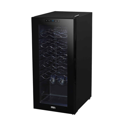 Baridi 18 Bottle Wine Cooler Fridge with Digital Touch Screen Controls & LED Light, Black - DH6