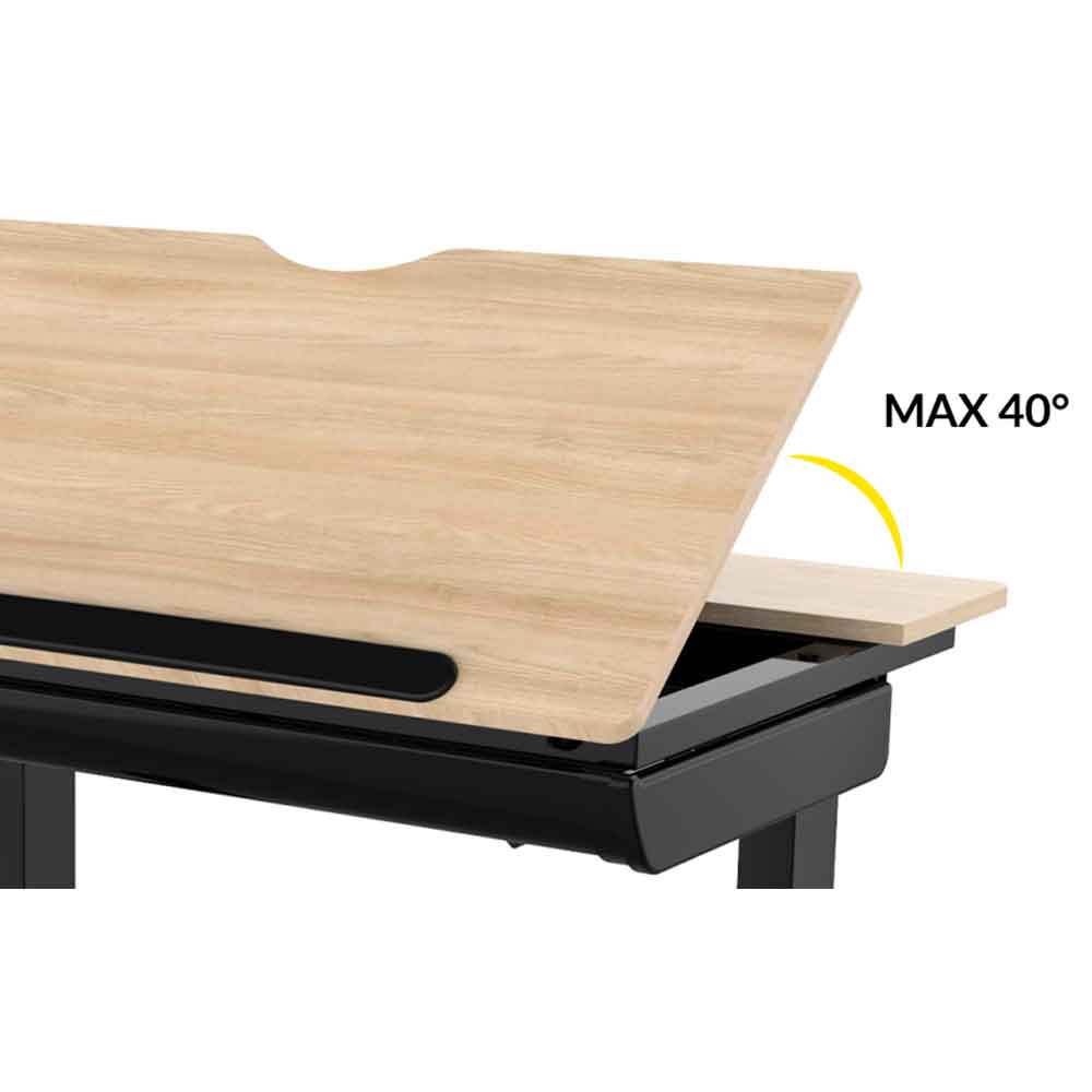 Electric Standing Drafting Desk, Drawing Sit/Stand Table with 0°-40° Tilt & Drawer - DH71