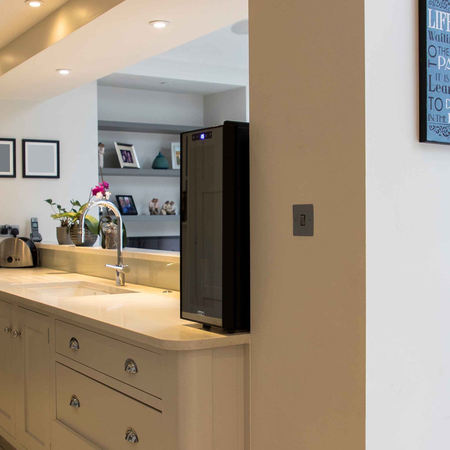 Baridi 12 Bottle Wine Fridge Cooler, Super Quiet 25dB, Touch Control, LED - Black - DH73