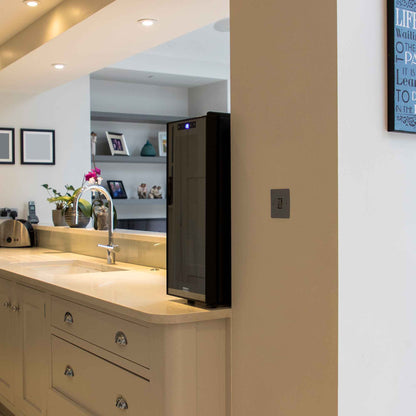 Baridi 12 Bottle Wine Fridge Cooler, Super Quiet 25dB, Touch Control, LED - Black - DH73