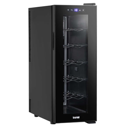 Baridi 12 Bottle Wine Fridge Cooler, Super Quiet 25dB, Touch Control, LED - Black - DH73