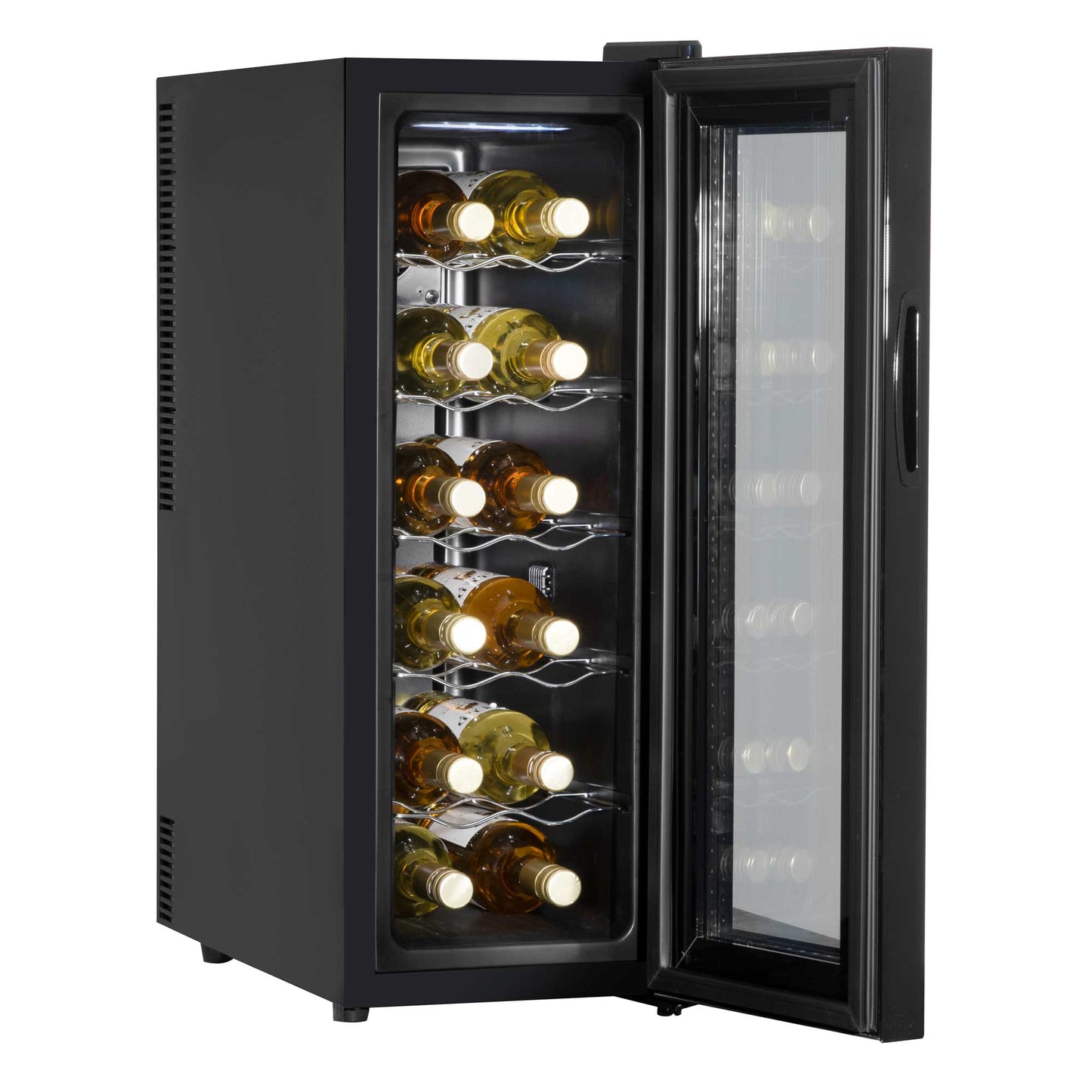 Baridi 12 Bottle Wine Fridge Cooler, Super Quiet 25dB, Touch Control, LED - Black - DH73
