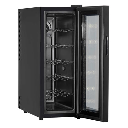 Baridi 12 Bottle Wine Fridge Cooler, Super Quiet 25dB, Touch Control, LED - Black - DH73