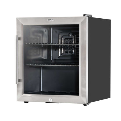 Baridi 50L Mini Drinks & Beer Fridge/Wine Cooler with LED Light, Stainless Steel - DH75