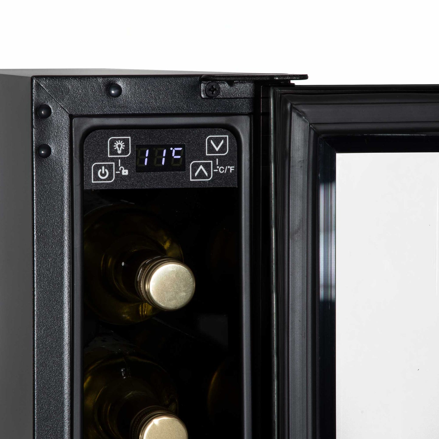 Baridi 7 Bottle 15cm Slim Wine Cooler with Digital Touch Screen Controls - Black - DH76