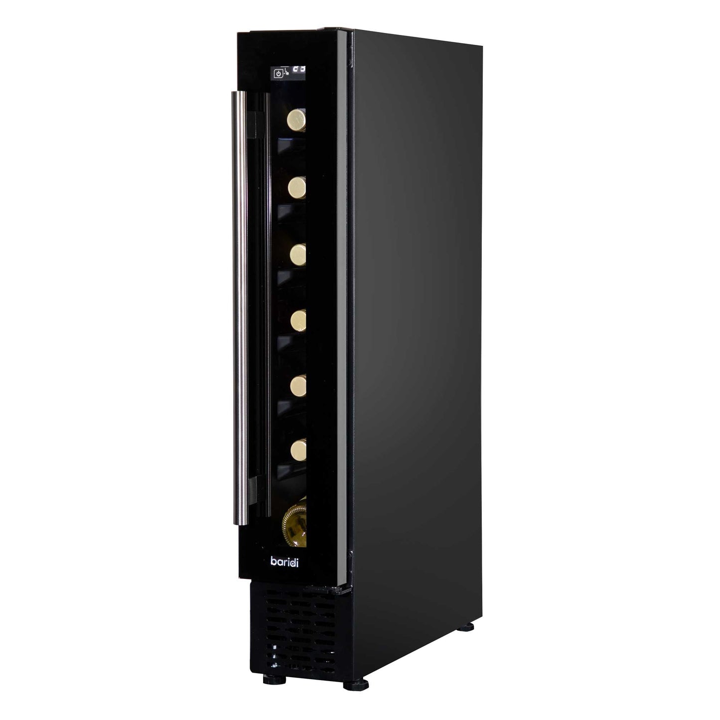 Baridi 7 Bottle 15cm Slim Wine Cooler with Digital Touch Screen Controls - Black - DH76