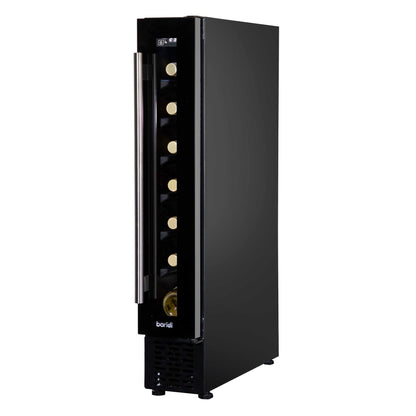 Baridi 7 Bottle 15cm Slim Wine Cooler with Digital Touch Screen Controls - Black - DH76
