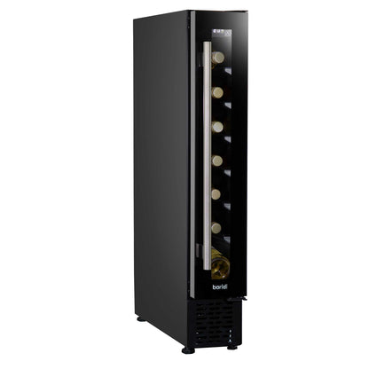 Baridi 7 Bottle 15cm Slim Wine Cooler with Digital Touch Screen Controls - Black - DH76