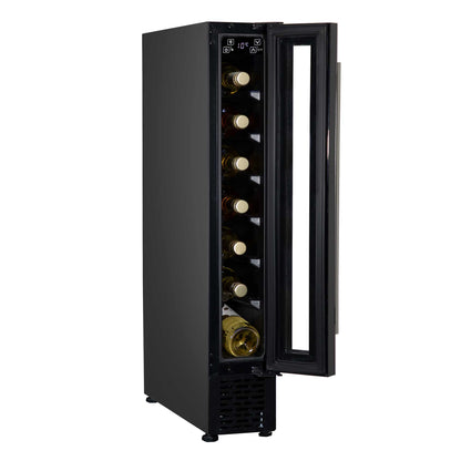Baridi 7 Bottle 15cm Slim Wine Cooler with Digital Touch Screen Controls - Black - DH76