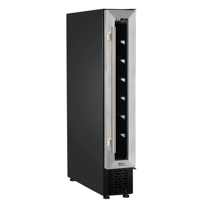 Baridi 7 Bottle 15cm Slim Wine Cooler with Digital Touch Screen Controls - Stainless Steel - DH77