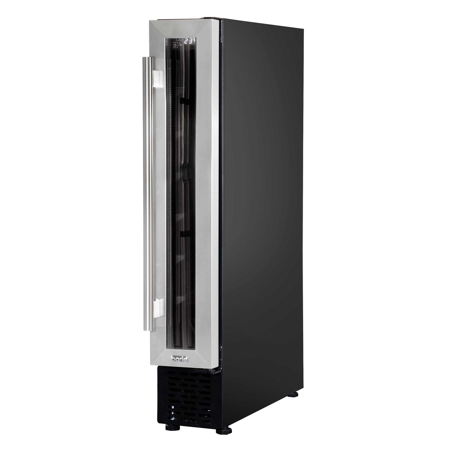 Baridi 7 Bottle 15cm Slim Wine Cooler with Digital Touch Screen Controls - Stainless Steel - DH77