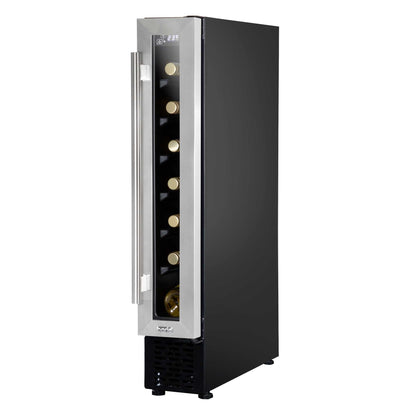 Baridi 7 Bottle 15cm Slim Wine Cooler with Digital Touch Screen Controls - Stainless Steel - DH77