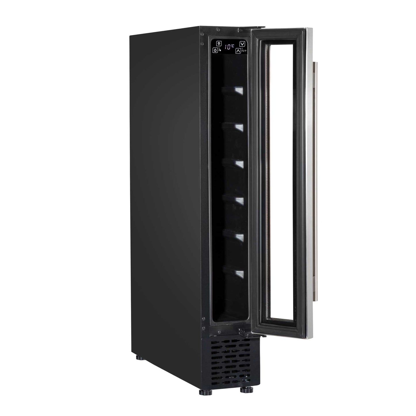 Baridi 7 Bottle 15cm Slim Wine Cooler with Digital Touch Screen Controls - Stainless Steel - DH77