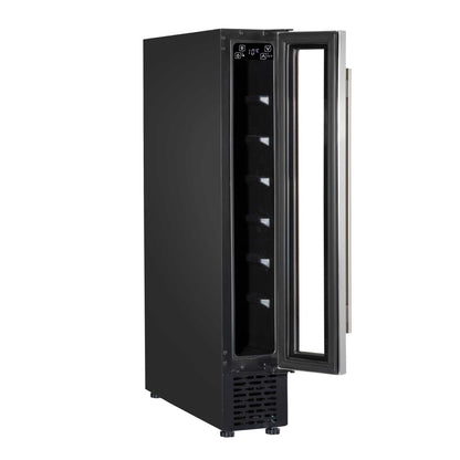 Baridi 7 Bottle 15cm Slim Wine Cooler with Digital Touch Screen Controls - Stainless Steel - DH77