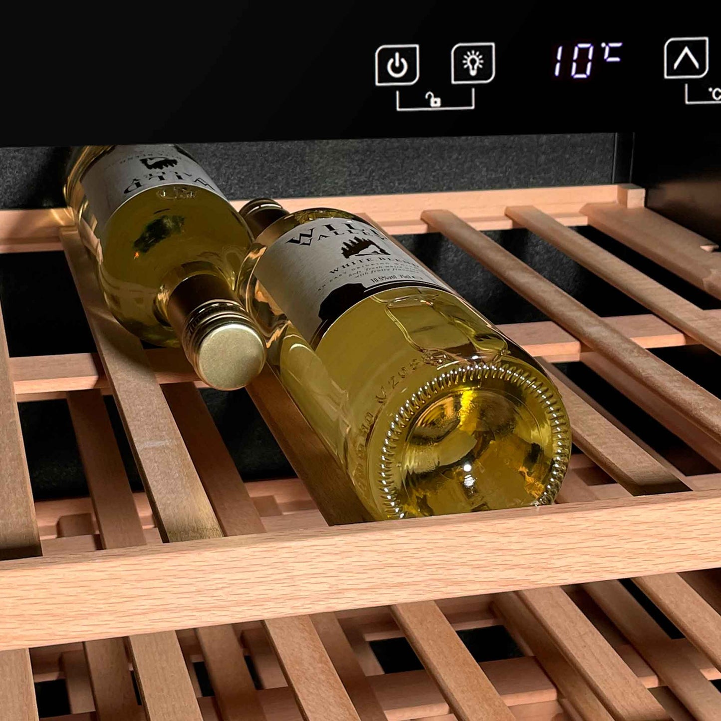 Baridi 46 Bottle Dual Zone Wine Cellar Fridge with Digital Touch Screen Controls, Black - DH79