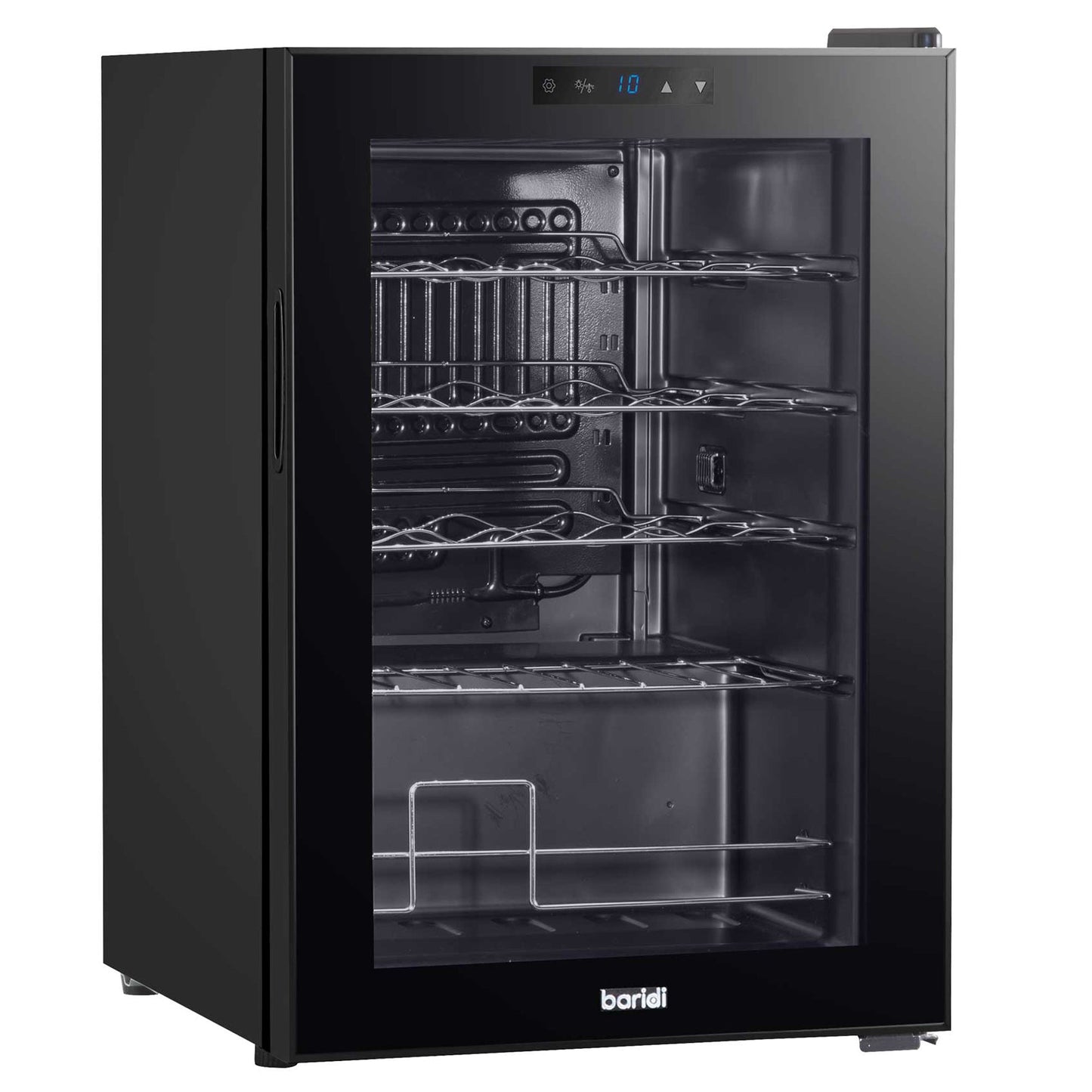 Baridi 20 Bottle Wine Cooler Fridge with Digital Touch Screen Controls & LED Light, Black - DH8