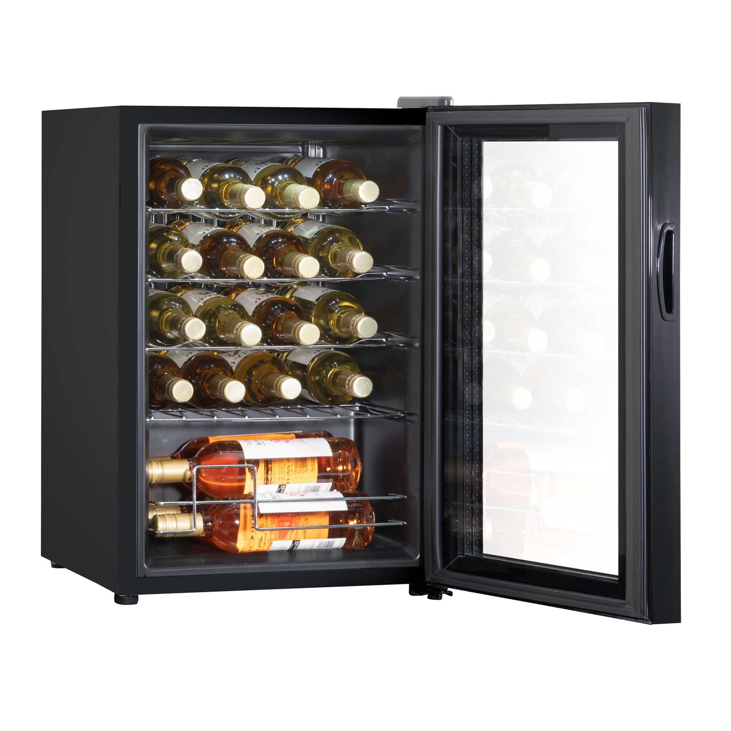 Baridi 20 Bottle Wine Cooler Fridge with Digital Touch Screen Controls & LED Light, Black - DH8