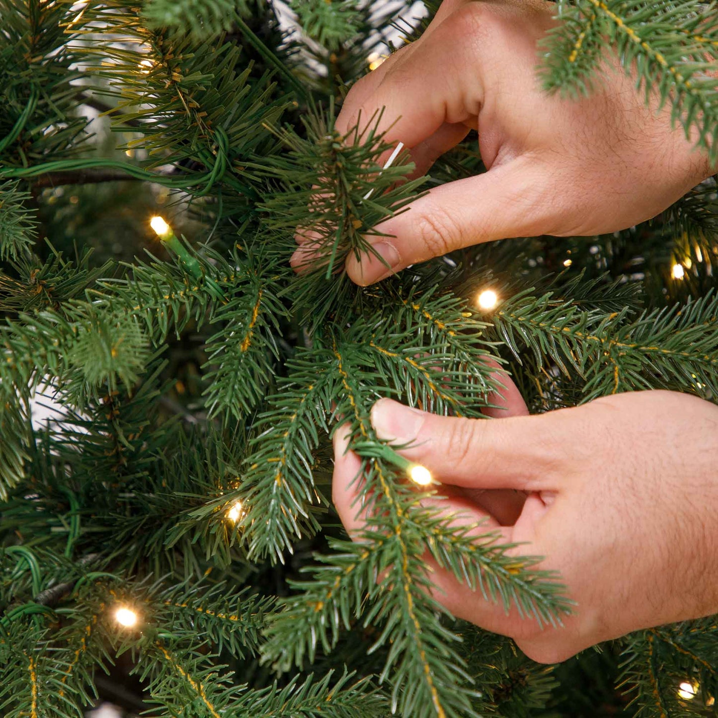 Pre-Lit 6ft Hinged Christmas Tree with Warm White LED Lights & PE/PVC Tips - DH81