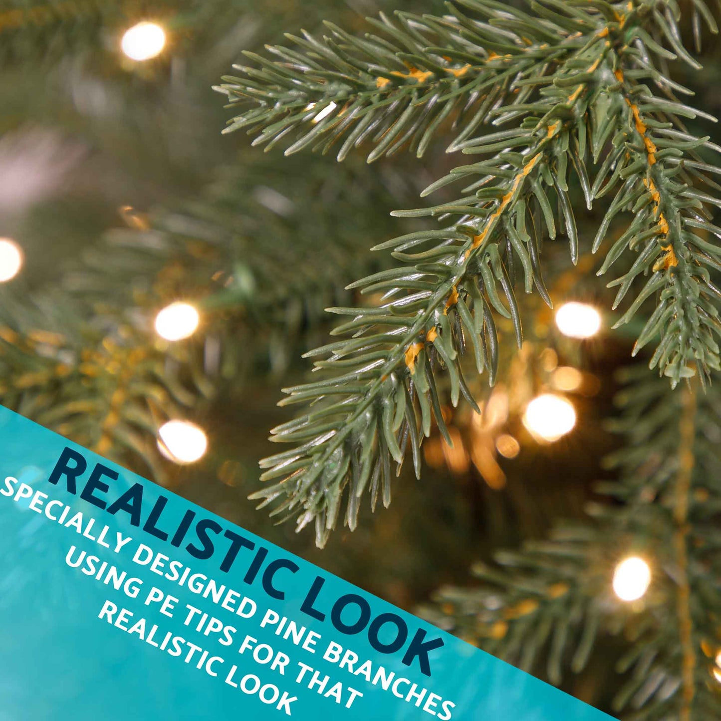 Pre-Lit 6ft Hinged Christmas Tree with Warm White LED Lights & PE/PVC Tips - DH81