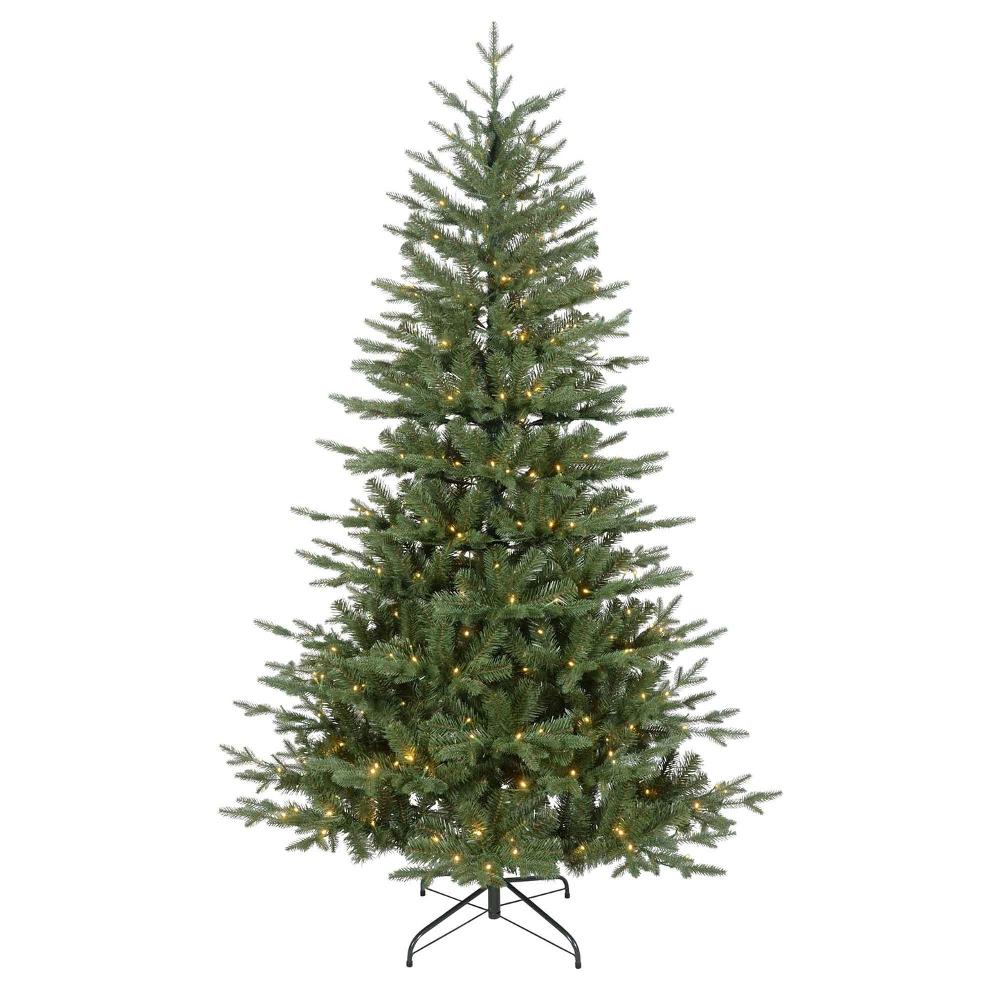 Pre-Lit 7ft Hinged Christmas Tree with Warm White LED Lights & PE/PVC Tips - DH82