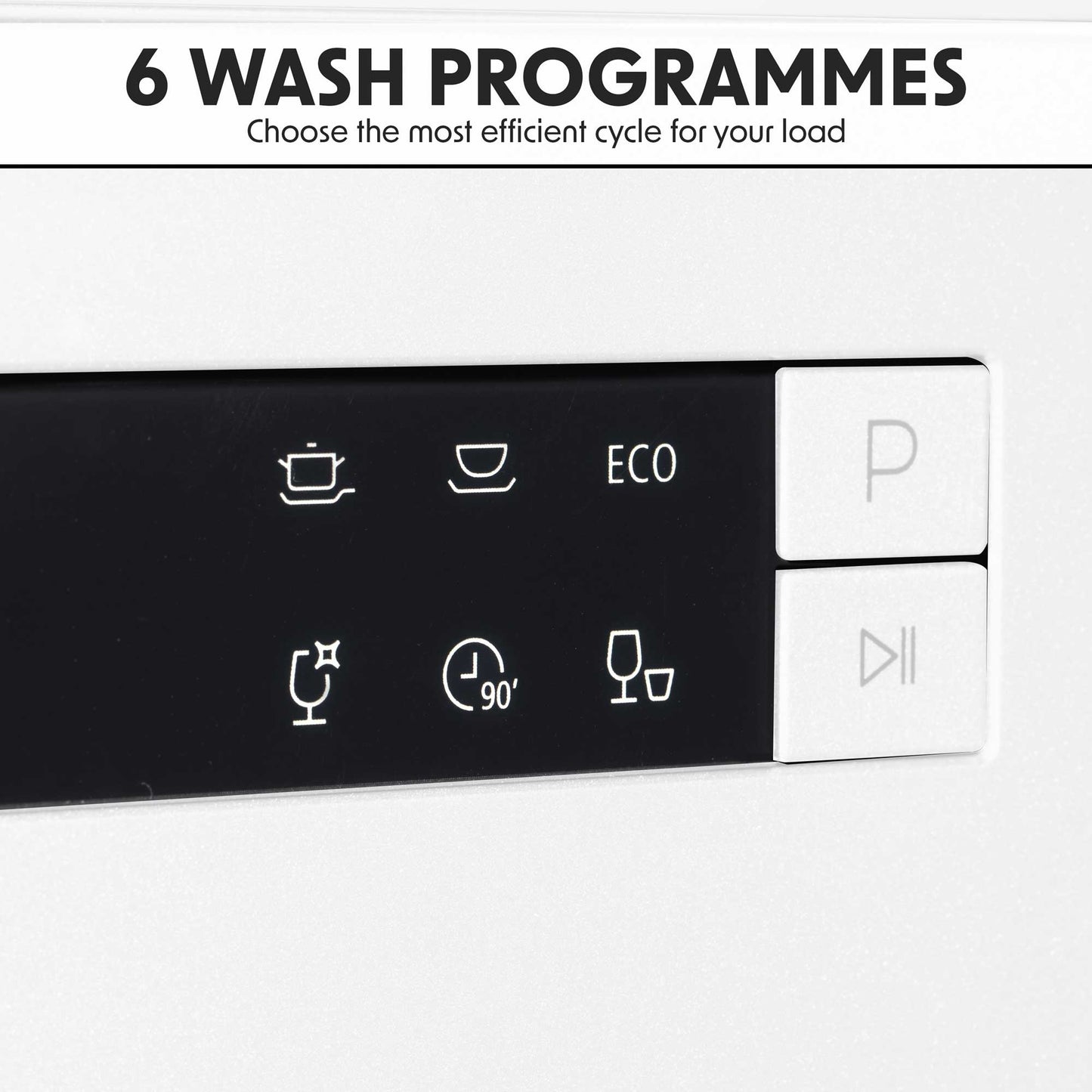 Baridi Compact Tabletop Dishwasher 8 Place Settings, 6 Programmes, Low Noise, 8L - White - DH86