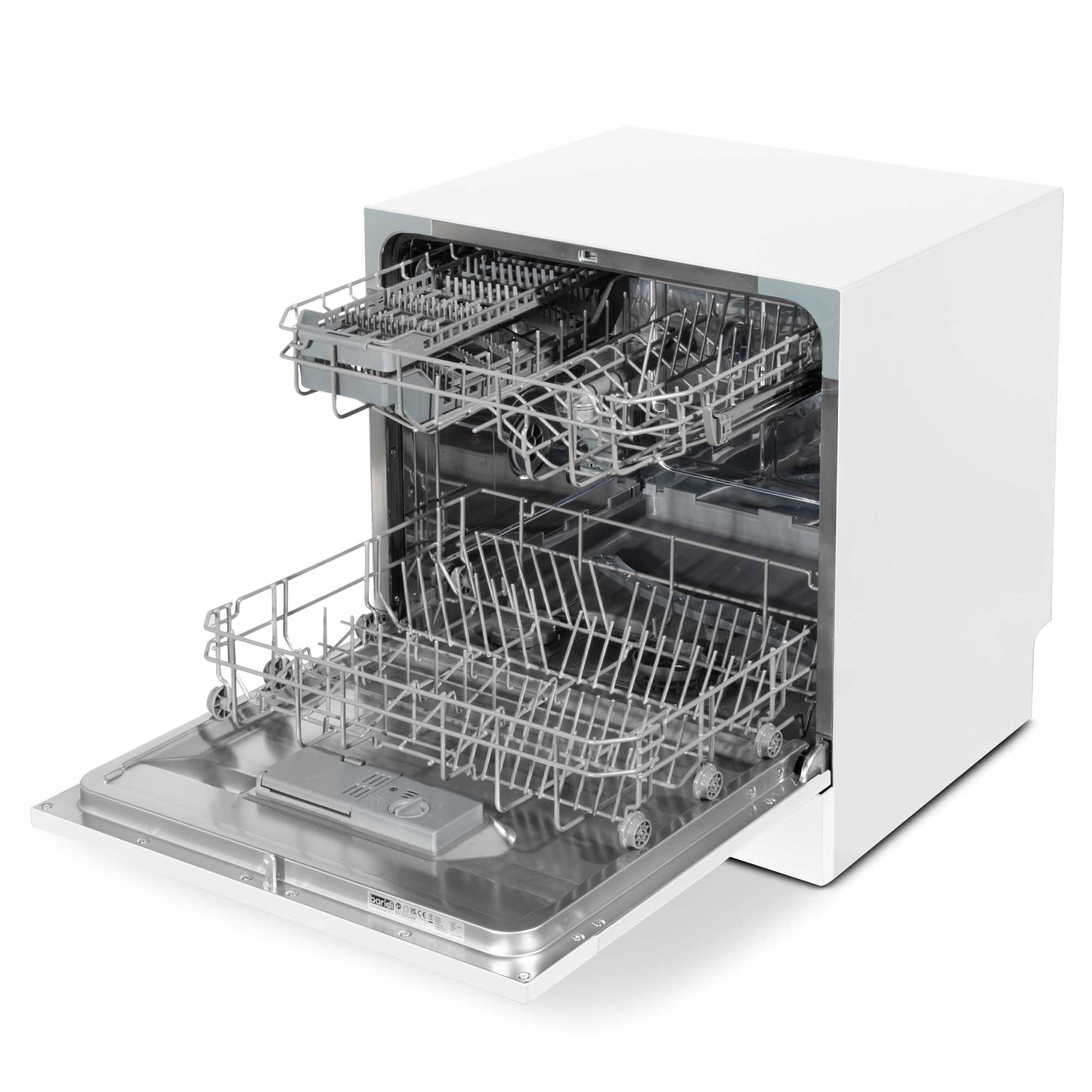 Baridi Compact Tabletop Dishwasher 8 Place Settings, 6 Programmes, Low Noise, 8L - White - DH86