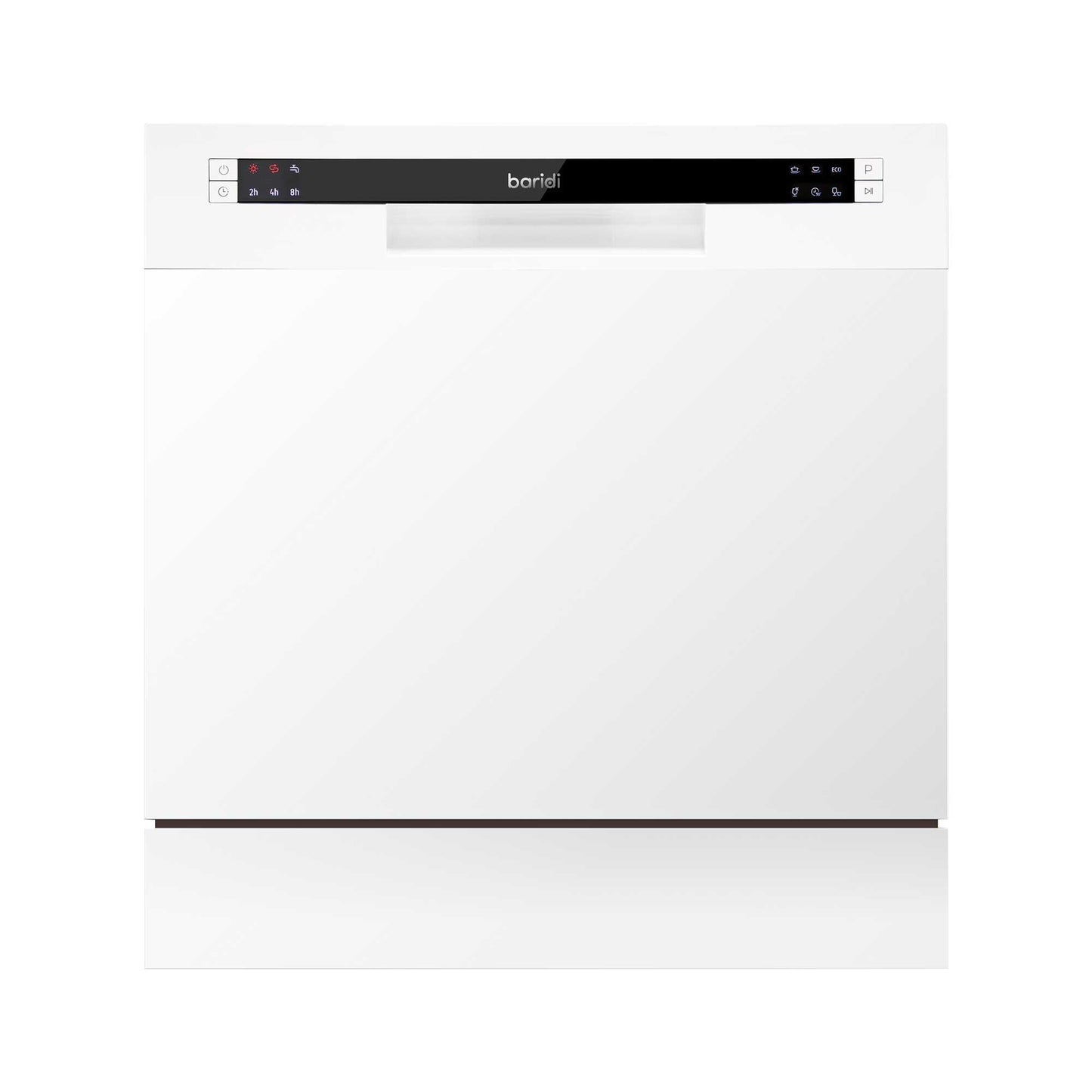 Baridi Compact Tabletop Dishwasher 8 Place Settings, 6 Programmes, Low Noise, 8L - White - DH86