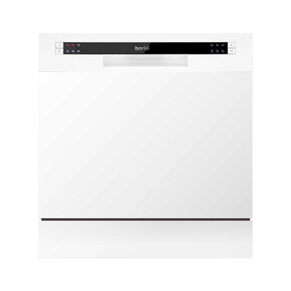 Baridi Compact Tabletop Dishwasher 8 Place Settings, 6 Programmes, Low Noise, 8L - White - DH86