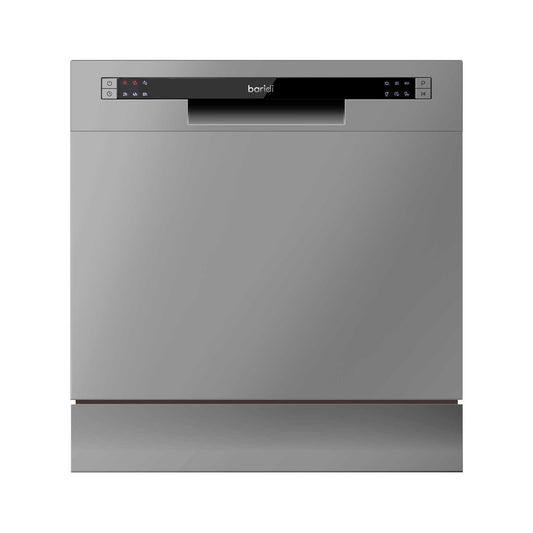 Baridi Compact Tabletop Dishwasher 8 Place Settings, 6 Programmes, Low Noise, 8L - Silver - DH87