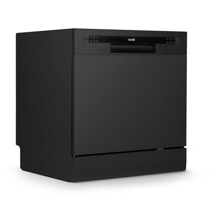 Baridi Compact Tabletop Dishwasher 8 Place Settings, 6 Programmes, Low Noise, 8L - Black - DH88