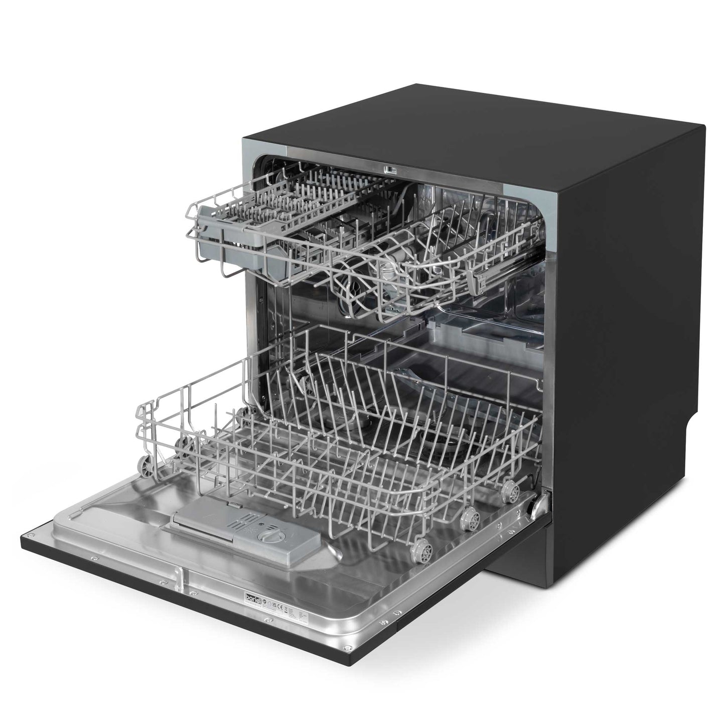 Baridi Compact Tabletop Dishwasher 8 Place Settings, 6 Programmes, Low Noise, 8L - Black - DH88