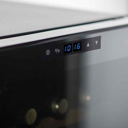 Baridi 18 Bottle Dual Zone Wine Cooler, Fridge, Touch Screen Controls, Wooden Shelves, LED - DH89