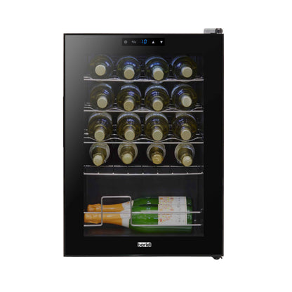 Baridi 20 Bottle Wine Cooler Fridge with Digital Touch Screen Controls & LED Light, Black - DH8