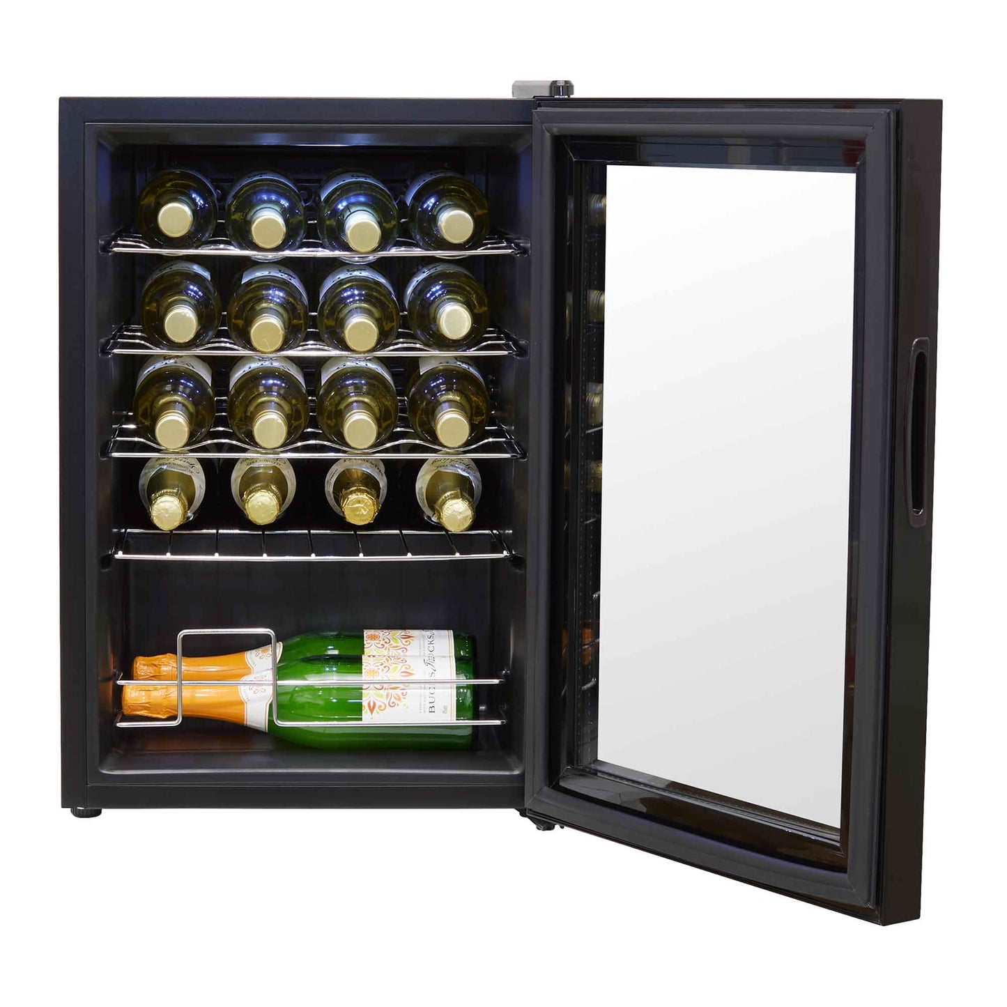 Baridi 20 Bottle Wine Cooler Fridge with Digital Touch Screen Controls & LED Light, Black - DH8