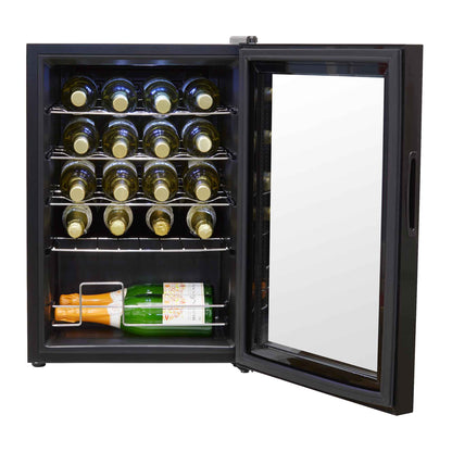 Baridi 20 Bottle Wine Cooler Fridge with Digital Touch Screen Controls & LED Light, Black - DH8