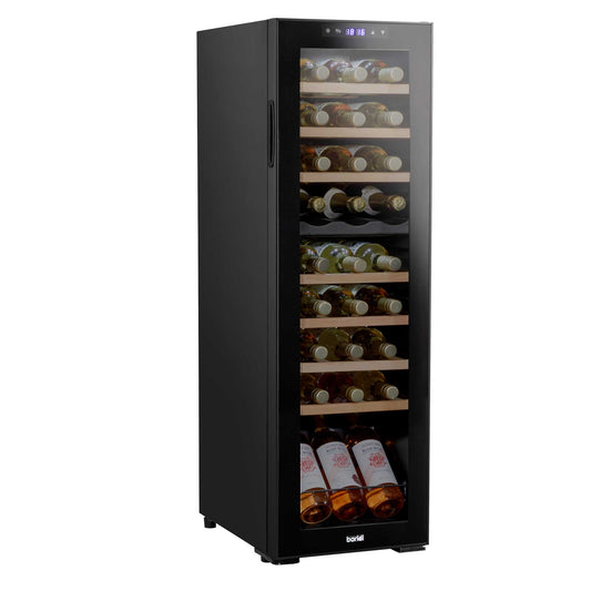 Baridi 27 Bottle Dual Zone Wine Cooler, Fridge, Touch Screen Controls, Wooden Shelves, LED  - DH90