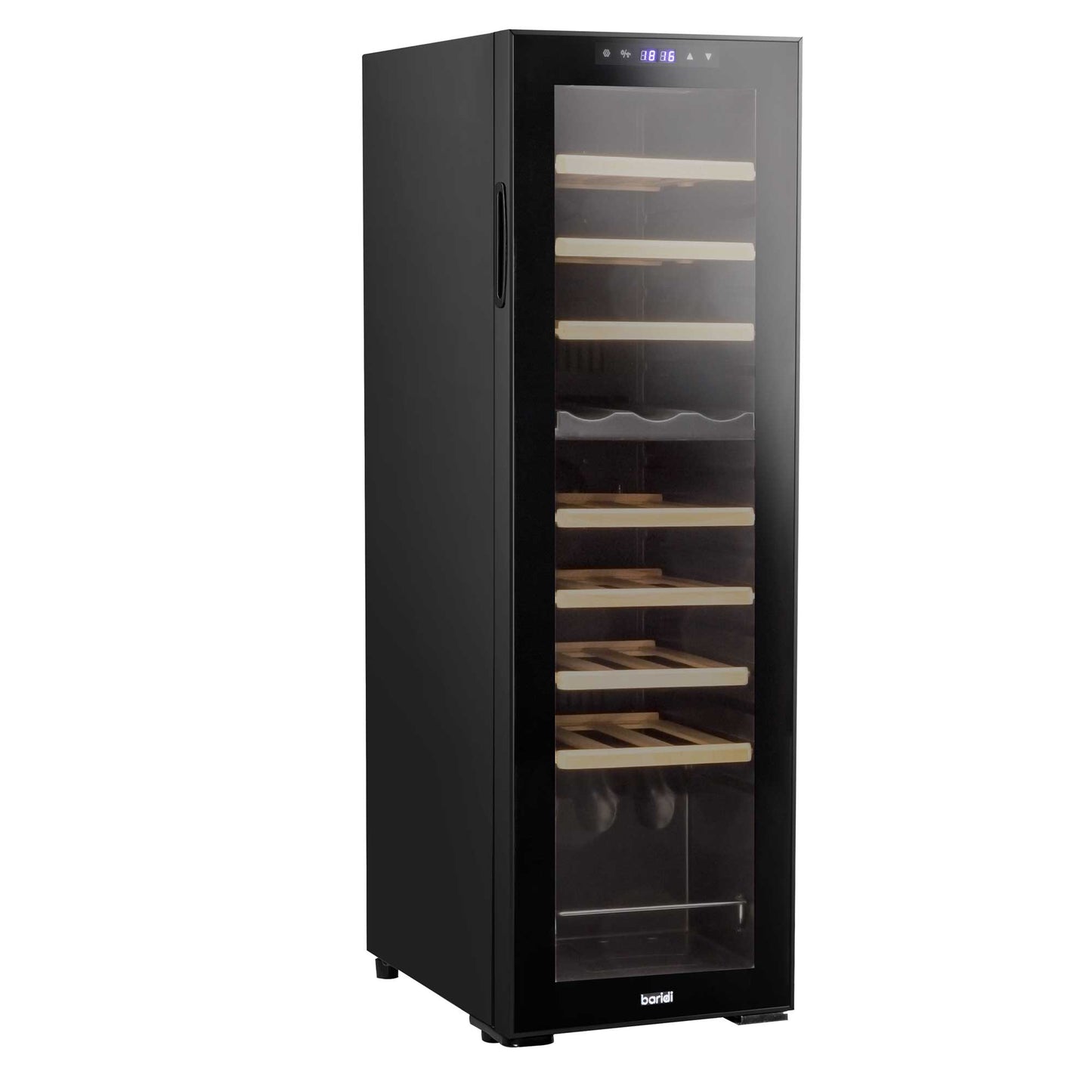 Baridi 27 Bottle Dual Zone Wine Cooler, Fridge, Touch Screen Controls, Wooden Shelves, LED  - DH90