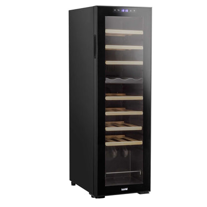 Baridi 27 Bottle Dual Zone Wine Cooler, Fridge, Touch Screen Controls, Wooden Shelves, LED  - DH90