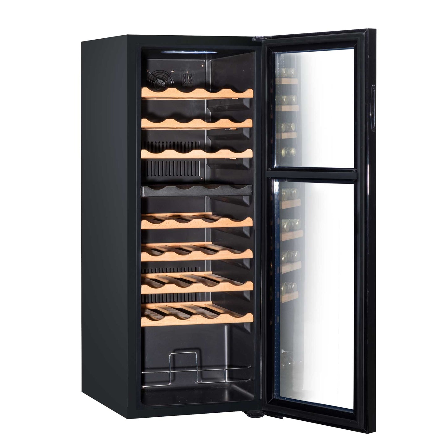 Baridi 36 Bottle Dual Zone Wine Cooler, Fridge, Touch Controls, Wooden Shelves, LED - DH91