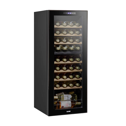 Baridi 36 Bottle Dual Zone Wine Cooler, Fridge, Touch Controls, Wooden Shelves, LED - DH91