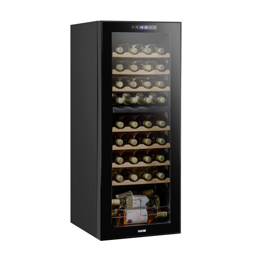 Baridi 36 Bottle Dual Zone Wine Cooler, Fridge, Touch Controls, Wooden Shelves, LED - DH91