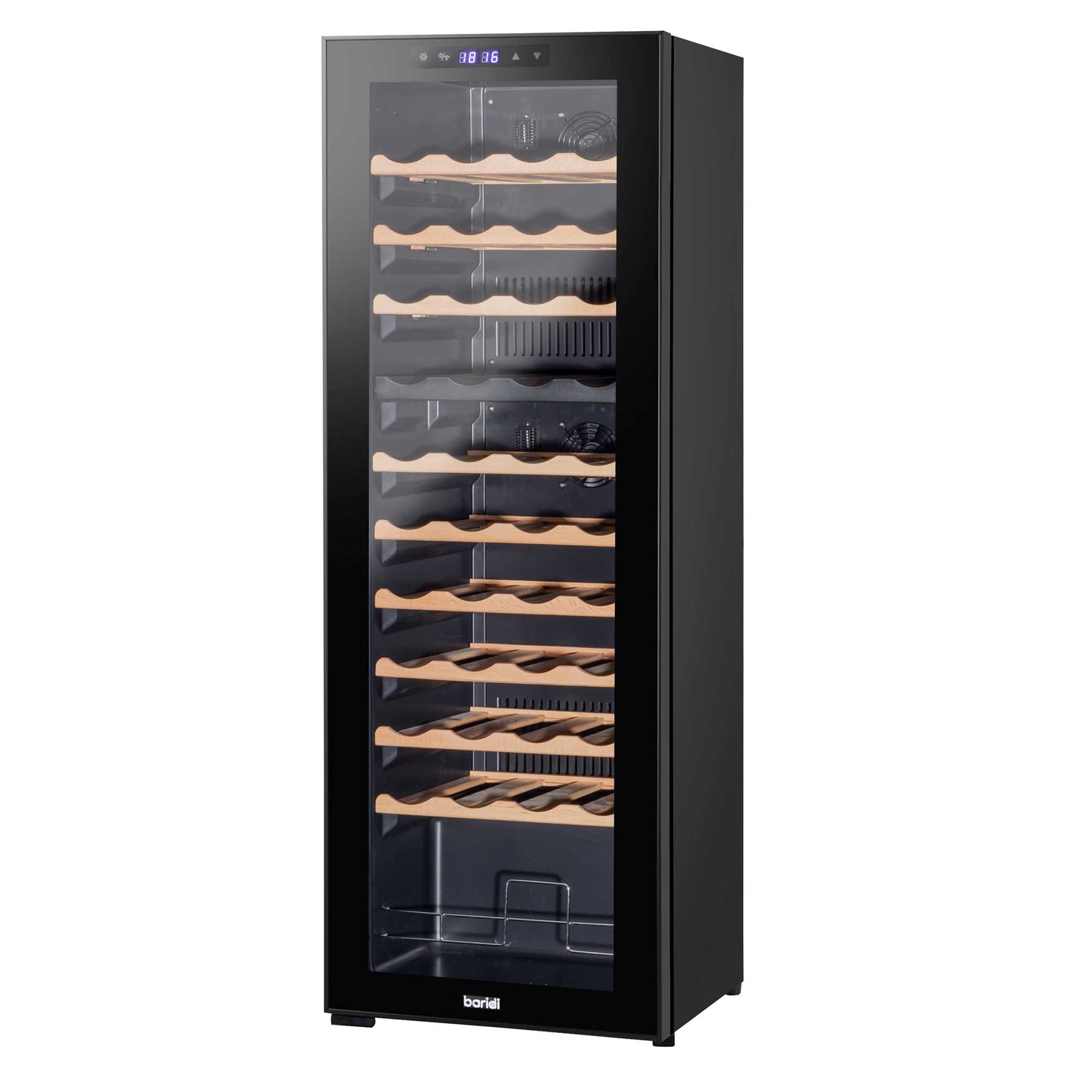 Baridi 44 Bottle Dual Zone Wine Cooler, Fridge, Touch Screen Controls, Wooden Shelves, LED - DH92