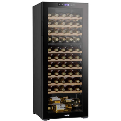 Baridi 55 Bottle Dual Zone Wine Cooler, Fridge, Touch Controls, Wooden Shelves, LED - DH93